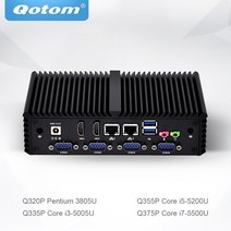미니PC Qotom 미니 PC i3 i5 i7 AESNI 2 기가비트 이더넷 LAN 6 COM 팬리스 컴퓨터 Q300P, Q335P 5005U NO WiFi, [01] NO RAM NO SSD, NO RAM NO SSD+Q335P 5005U NO W