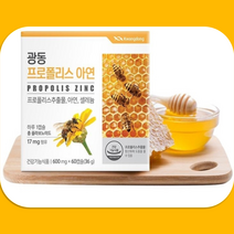 광동생활건강 광동 프로폴리스 아연 600mg x 60캡슐, 1, 상세페이지 참조, 광동생활건강 프로폴리스 아연 60캡슐 x 1박스
