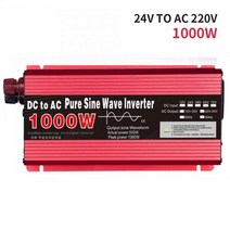 순수 사인파 자동차 인버터 전압 변압기 전력 변환기 태양광 3000W 2200W 1600W 1000W DC 12V 24V AC 110V 220V, 2.24V 1000W