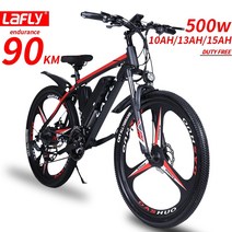 (eu stock) lafly x-2 500w 90km 전기 산악 자전거 36v 15ah snowbike 26 인치 타이어 ebike 전기 자전거 ebike, 검은색, 15아, 250w