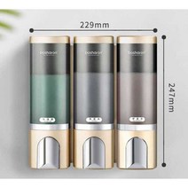 벽걸이 샴푸 디스펜서 물비누 린스 세제통 핸드워시, 화이트 3 x 500ml