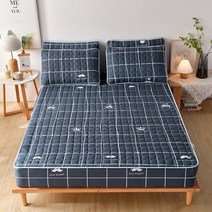 라지킹침대 두꺼운 퀼트 매트리스 커버 킹 퀸 침대 시트 항균 패드 베개 없음 1 개, 05 1pc sheet200x220x30, [05] huzixianshen