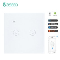 무선스위치 BSEED Wifi 1/2/3Gang 1/2/3Way 스마트 벽 스위치 터치 라이트 무선 멀티 컨트롤 Tuya Alexa 라, 03 Wifi 2Gang White