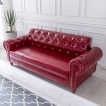 세움디자인 3인용 인조가죽소파 시디언, 와인