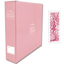 메이커리 파스텔텔바인더 접착식 사진앨범 대형 1권 + 컨페티 스티커 1매, 핑크 블랙 내지(40매)