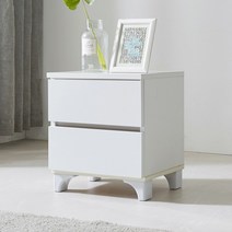 코코 2단 협탁(K002) / 침대옆 협탁 미니 서랍장 수납장, 화이트