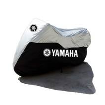 야마하 바이크 주차 커버 자외선차단 방수 덮개 R1M R3 R6 XMAX NMAX TMAX MT07 09, 실버블랙배색빅로고개