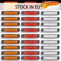 자동차 외장 조명 12V / 24V LED 6 SMD 빨간색/흰색/노란색/파란색/녹색 LED 자동차 버스 트럭 사이드 라이트 낮은 LED 트레일러 경고등, 30 Pcs, Amber(24V)