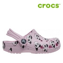 크록스 아동 샌들 41- 206999-6GD Kids Classic Panda Print Clog Ballerina Pink