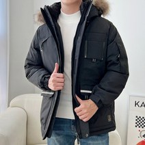 피턴진 UND 4024 남자라쿤퍼후드패딩점퍼