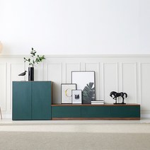 디오 2600 높은 수납장 거실장 세트 SGF075C, 딥그린