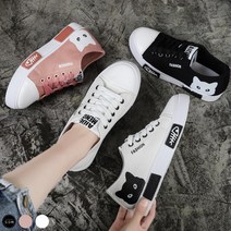 도오빠 여성 스니커즈 캔버스 플랫 캐주얼 신발 고양이 봄 여름 여자스니커즈