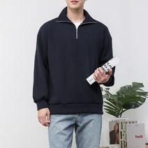 [오버나인] 남자 반 집업 골지 아노락 맨투맨 티