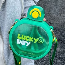Lucky Day 어른 빨대 컵 대용량 학생 물병 610ML, 그린