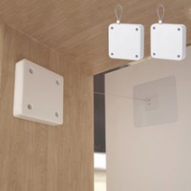 자동문 닫이 오토 도어 클로저 / 자동 문닫힘 와이어 장치 화이트 1.2m, 2개