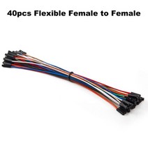 diy전자키트 듀폰 케이블 라인 점퍼 와이어 키트 남성 여성 24AWG 구리 긴 리본 커넥터 세트 DIY 브레드보드용 40-120개 10cm 20cm 30cm, 40개 Flexible F-F_10cm