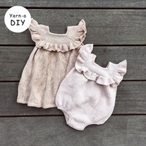 야나 [DIY패키지][니팅 포 올리브] 코튼 메리노 러플 롬퍼 & 드레스(+인쇄도안) 니팅포올리브 아기옷뜨기 유아옷만들기 대바늘뜨개 diy키트 대바늘 뜨개질, 코튼 메리노 6볼, 피글렛