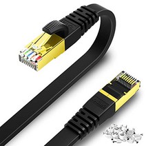 10m KASIMO CAT8 LAN 케이블 카테고리 8 플랫 40Gbps 2000MHz SFTP RJ45 초고속 금도금 커넥터 이중 쉴드 손톱 부러짐 방지 ADSL 회선 광선 유선 런케이블 wi-fi 케이블 PC 모뎀 라우터 랩탑 프린터 PS3 PS4 10m)