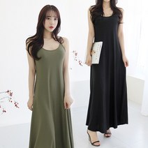 세이스타일 모달 끈나시 A라인 원피스