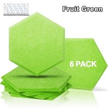 방음 패널 소음 흡수 벽 스티커 홈 스튜디오 씰링 스트립용 어쿠스틱 6 개, Fruit Green, 12mm Highest Density, Large hexagon