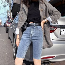 여성 데님 숏 팬츠 5 점 청바지 여름 하이 웨이스트 탄성 바지 꽉 끼는 얇은 슈퍼