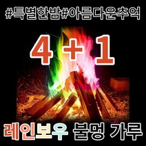 오로라 레인보우 불멍가루 캠핑놀거리 마법 모닥불 캠프파이어, 3+1