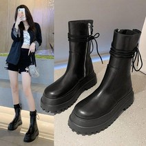 여성 워커 통굽 청키 슈즈 첼시 컴벳 b785 프레피록 레인 튼튼한 편안 무드 레트로 캐쥬얼