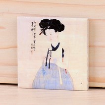 대박문구 명화타일마그넷 신윤복 미인도 메모홀더 냉장고자석 인테리어 소품, 상세페이지 참조