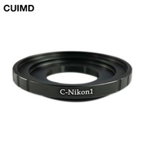 니콘카메라부품 C-니콘 1 C 마운트 시네마 렌즈 Nikon J1 V1 J2 V2 J3 V3 J4 어댑터 링 C-N1 블랙 16mm