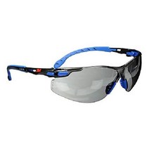 3M 보안경 Solus 1000 시리즈 ANSI Z87 스카치가드 김서림 방지 투명 렌즈, 1개, 그레이 렌즈  블루/블랙 프레임