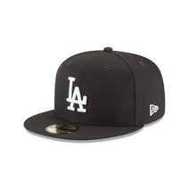 New Era Los Angeles Dodgers 59Fifty 피티드 모자 성인 블랙/화이트