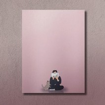 동주와 고양이 동주를 방해하는 고양이 베이비 핑크 메모지 떡메모지 윤동주 굿즈 추천