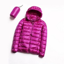 어닝 테라스 차량용 비가림 천막 JuneLove-휴대용 스탠드 칼라 오리털 코트 및 재킷 여성용 95% 초경량 솔리드 겨울 아웃웨어, [01] M, [12] Alight purple