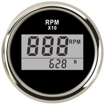 Tachomet for Boat 자동차 트럭 오토바이 LED 디지털 타코미터 엔진 아워미터 해양 RPM 미터 방수, 01 BS