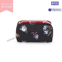 [레스포색] BT21 블랙 액세서리 렉탱귤러 코스메틱 파우치 [6511.K915]
