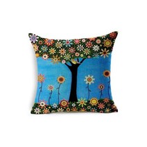 다채로운 나무 프린트 가정용 소파 베개 아늑한 소파 쿠션 45x45cm 홈 장식 베개 사각 플레인 펀다 알모파다, 45x45cm only cover, WHITE