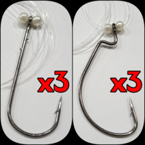 (라이트피싱) 다운샷채비바늘 3개입 / 광어 스트레이트훅 와이드갭훅 웜체결시 수평액션, 3개