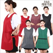 레뷰가운 방수앞치마 미용실 코롱 네일 애견 간호 요양 WLB01 앞치마, WLB01_빨강L