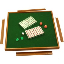 마작테이블 미니 마작 휴대용 여행 보드 접이식 중국 소형 마강 타일 카드 가족 게임, 1.Mahjong with table