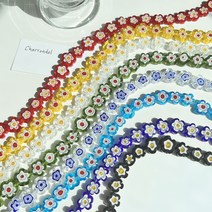 [6개]관통형 12mm 베네치아 플라워 팬던트 8종 3-10-2 비즈목걸이 악세사리 재료, 옐로우
