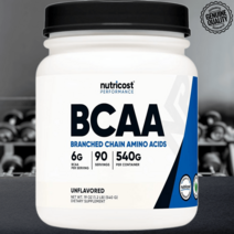 뉴트리코스트 BCAA 파우더 2:1:1 무향 90회분 분지쇄 아미노산 540g 1.18lb, 무향 540g