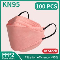 물고기 마스크 KN 마스카라 F 성인 orandi FF a k 레이어 FF 승인 얼굴 FF 호흡기 입 커버 a que, 12 100PCS Light Pink