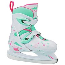 Lake Placid 여아용 니트로 8.8 조절 가능한 피겨 아이스 스케이트 민트 스몰 (11-13), Large (4-7), White/Mint, White/Mint