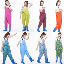 CY 여성 가슴장화 해루질 갯벌체험 주말농장 낚시 방수바지 6종, 230, 공룡