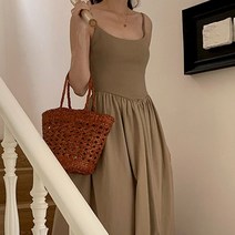 여성 U넥 A라인 스탠다드 나시 원피스