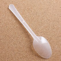 홈파티 캠핑 일회용 숟가락 반투명 10P 아이스크림 컵과일 종이도시락 배달포장 빙수