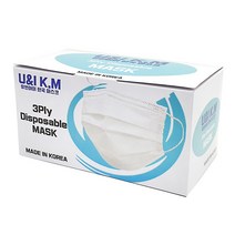 국내산 U&I 유앤아이 한국마스크 50매 대형 부직포마스크 대형마스크 일회용마스크 위생마스크 국내산마스크, 1개