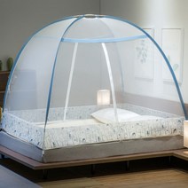 MBH 두꺼운유리섬유이중문몽골모기장, 180*200cm, XZY 엘크 블루