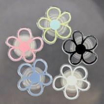 HB 팬지 플라워 컬러 일러스트 투명폰톡 스마트톡 거치대, 본상품선택, 1, 팬지투명폰톡_화이트