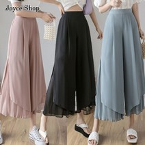 Joyce shop오래달리기 여성 바지 여자 통바지 쿨바지 팬츠 밴딩바지 플리츠 와이드팬츠 여름바지 몸빼 쉬폰바지 7부바지 치마바지